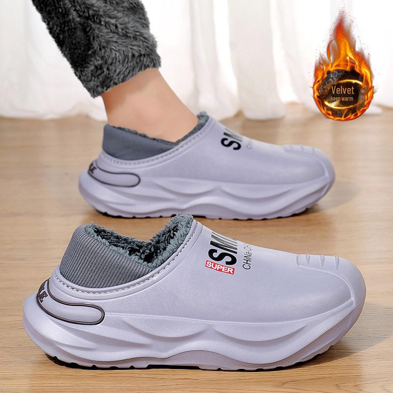 2024 Men's Waterproof Non-Slip Cotton Slippers for Winter - Warm, Large Size, Ideal for Driving and Outdoor Use