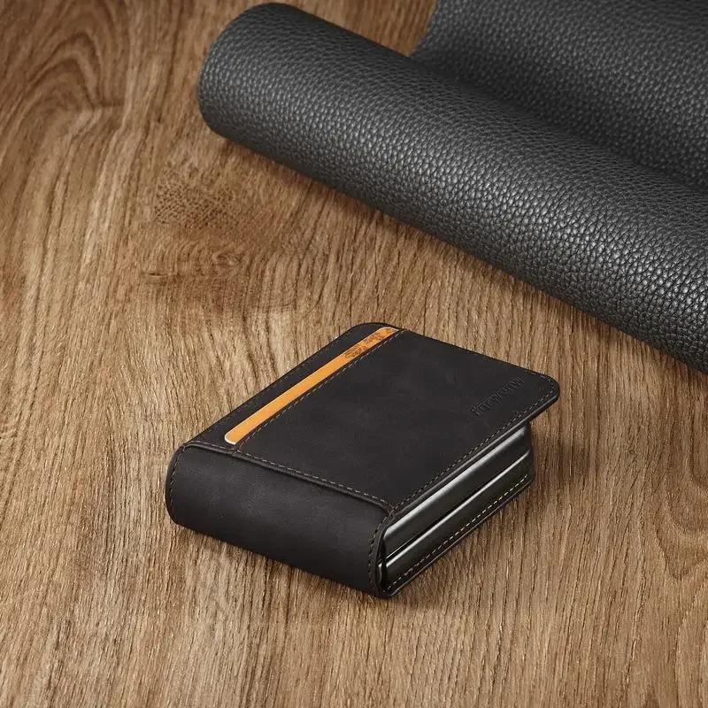 Luxus-Leder-Wallet-Hülle Für Samsung Galaxy Z Flip 6 5 4 3 Cover Kartensteckplatz Halter Business-Handytasche Flip3 flip4 Tasche Funda