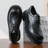 Fashion Men Business Brock Thick-soled Leather Shoes Men Casual Lace-up Business Durable Training Leather Shoes Social Shoes Size 38-46