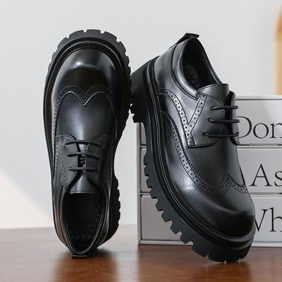 Chaussures de ville homme Brock en cuir à semelle épaisse, style décontracté, à lacets, résistantes, pour le travail et les loisirs. Pointures 38 à 46.