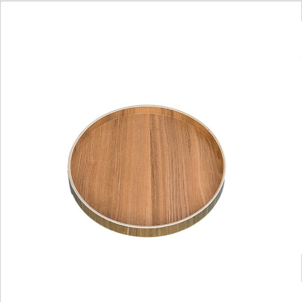 Round Wood Serving Tray Natural Candle Holder Tray Multifunctional Storage Tray Kitchen Counter
