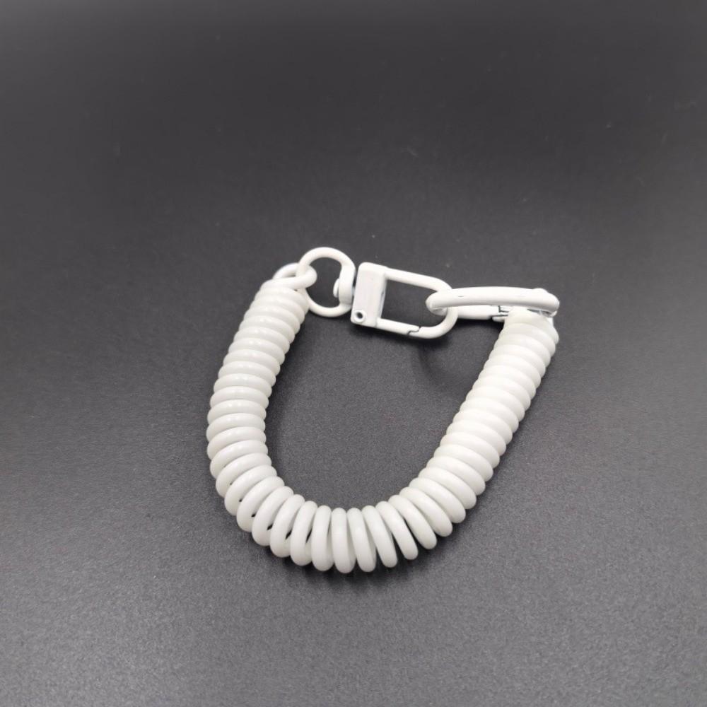 Elastic Straps Spiral Spring Lanyard Retractable Telescopic Spring Key Ring Outdoor