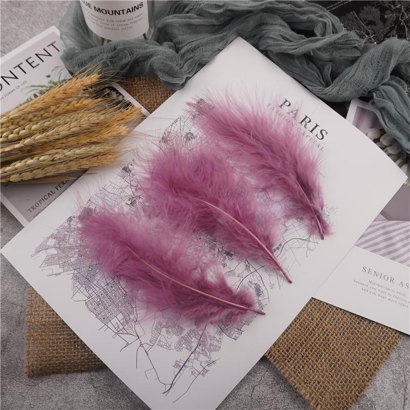 10-15Cm Fluffy Turkey Feathers Hard Stick Colorful Marabou Plume Wedding Party Decoration Jewelry Creation Accessories