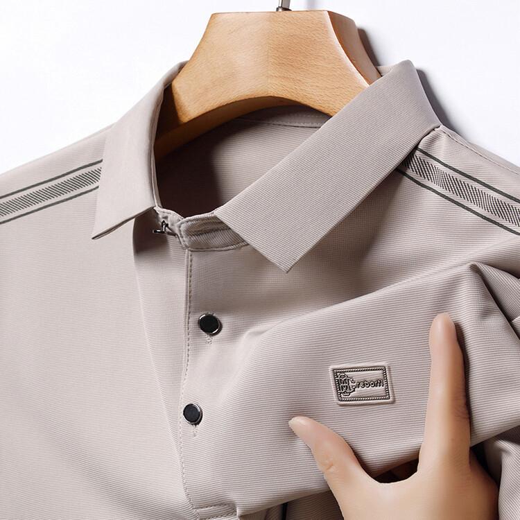 

Рубашка поло с короткими рукавами для среднего возраста, мужская летняя молодежная повседневная модная мужская футболка с лацканами и негладильным принтом, против морщин