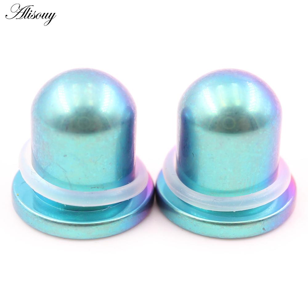 Alisouy 1PC Titanium Gradient Barevný válec Náušníky Kuželové špunty Tunel Expander Nosítka Náušnice Piercing Body šperky