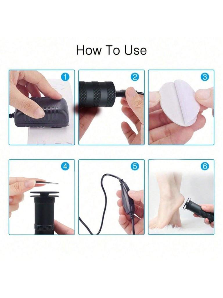 Electric foot grinder, new pedicure plug, automatically removes dead skin, removes calluses from the feet, with 60 grinding disc