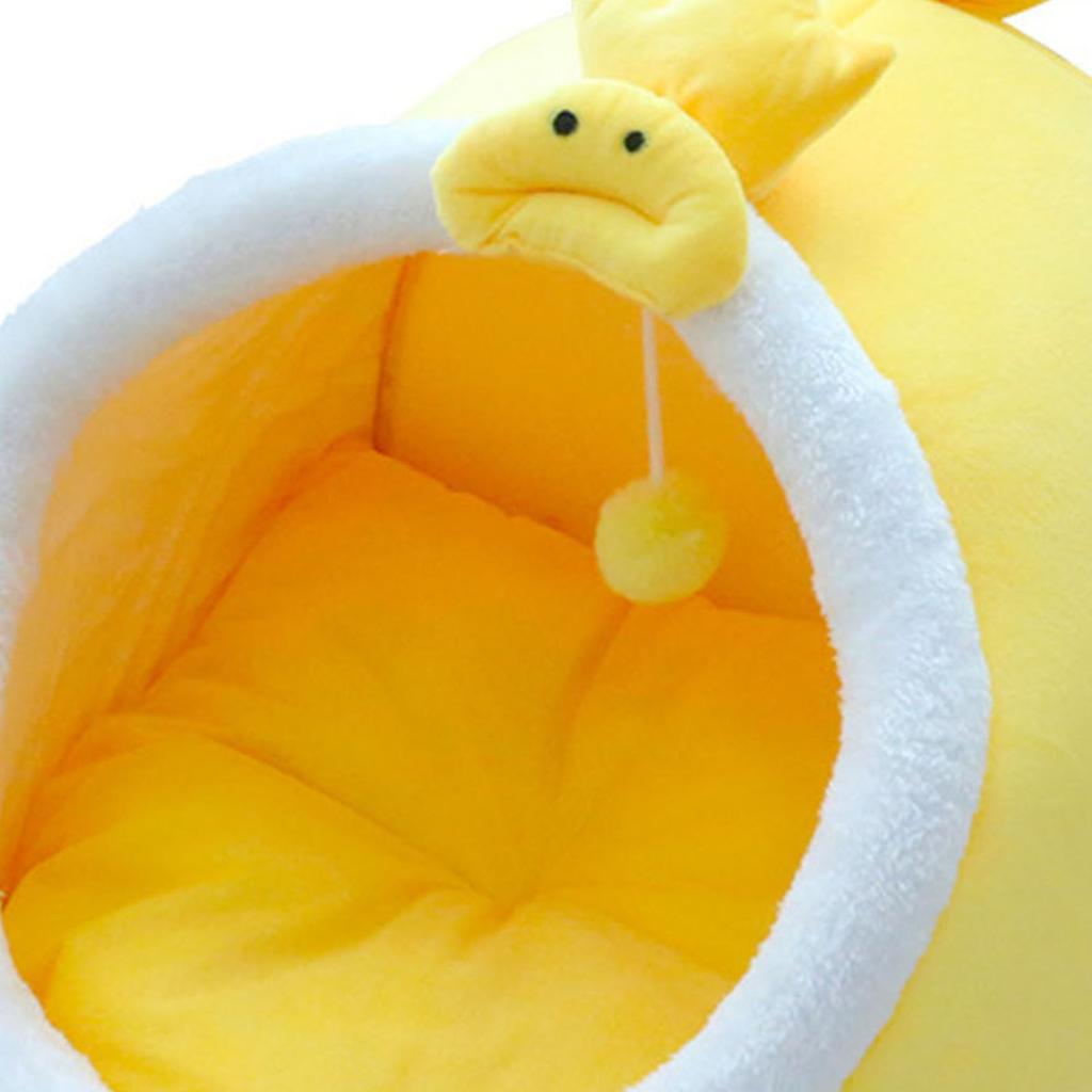 Cat Cave Bed Cartoon Cute Windproof Semi Enclosed Cat Bed Warmth Indoor Cat Bed House for Daily Use