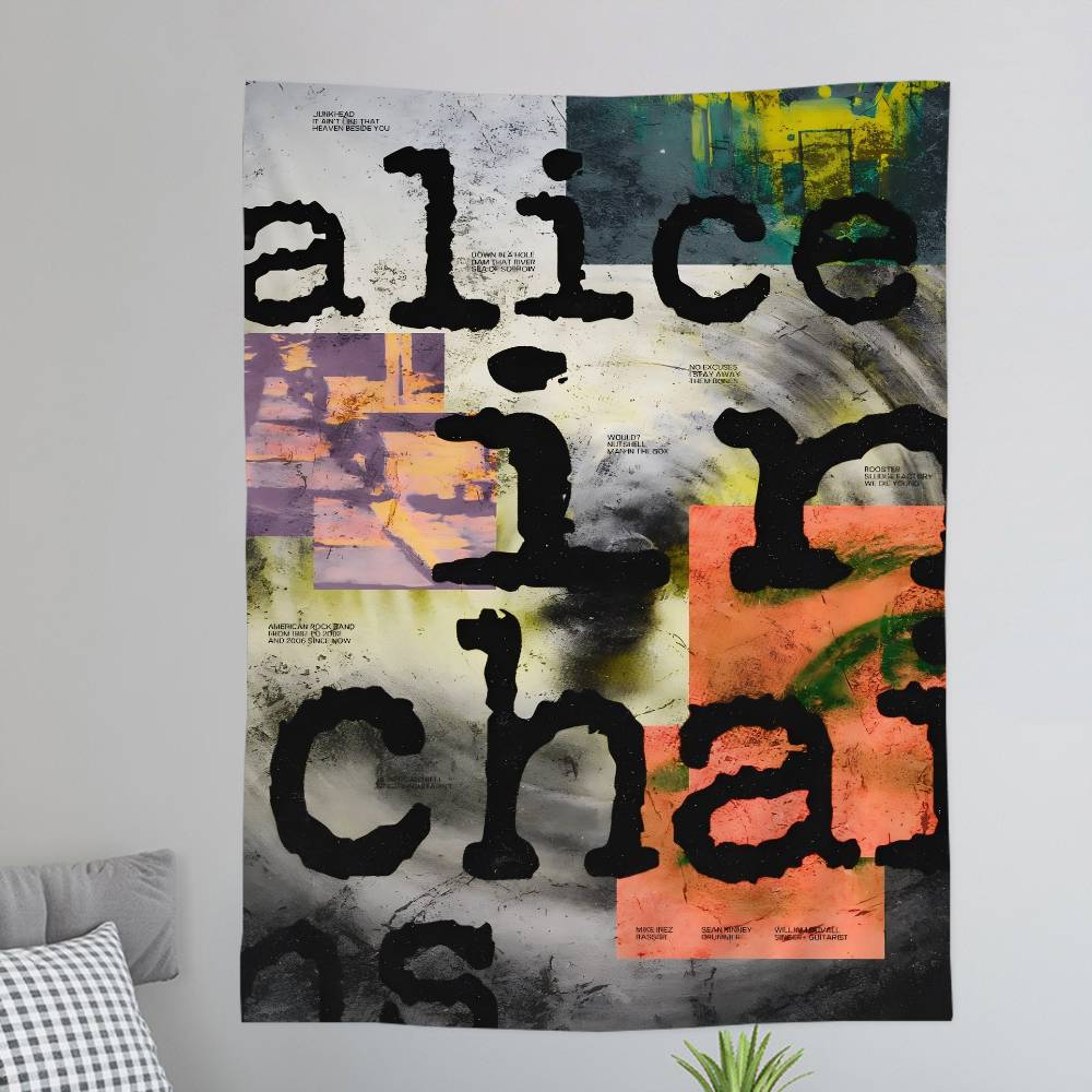 AAlice IIn CChains Colorful Tapestry Wall Hanging Bohemian Wall Tapestries Mandala Wall Art Decor