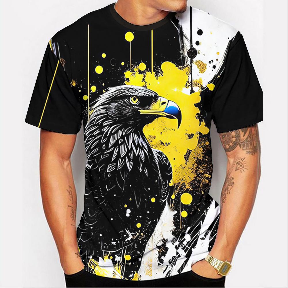 American Eagle Graphics T-Shirt for Men 3D Print Tees Animal Pattern Short Sleeve Tops Summer Casual Oversized Men's Clothing