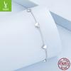 Simple Love Whole Body Silver Bracelet, Sweet Girl Heart S925 Sterling Silver Heart Bracelet Jewelry