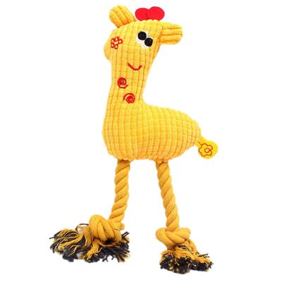 Juguete de Peluche para Perro Cachorro Masticable Cuerda Trenzada Franela Forma de Jirafa Seguro Lindo para Limpieza Dental de Mascotas