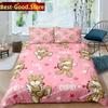 Set da letto con motivo orsacchiotto semplice copriletto federa cartone animato tessile per la casa decorazione camera da letto bambini adulti