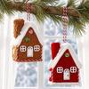 Mini House Shape Plush Hanging Ornament Plush Fabric Mini House Pendant  For Xmas Scene