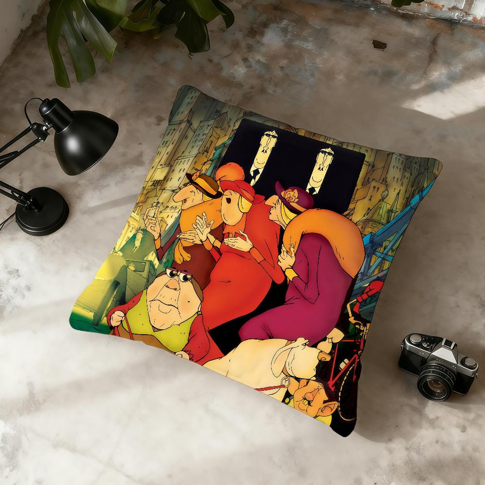 

T-Triplets Animation Of B-Belleville cushion cover Home Office Convenient Nordic Simplicity Hit With Zipper Cushion Cover 30cmx30cm