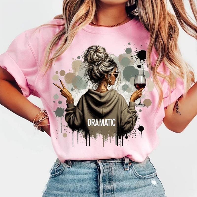Short-Sleeved Paris Eiffel Tower Printed Crew Neck Casual T-Shirt for Summer Spring Women Aesthetic Clothes