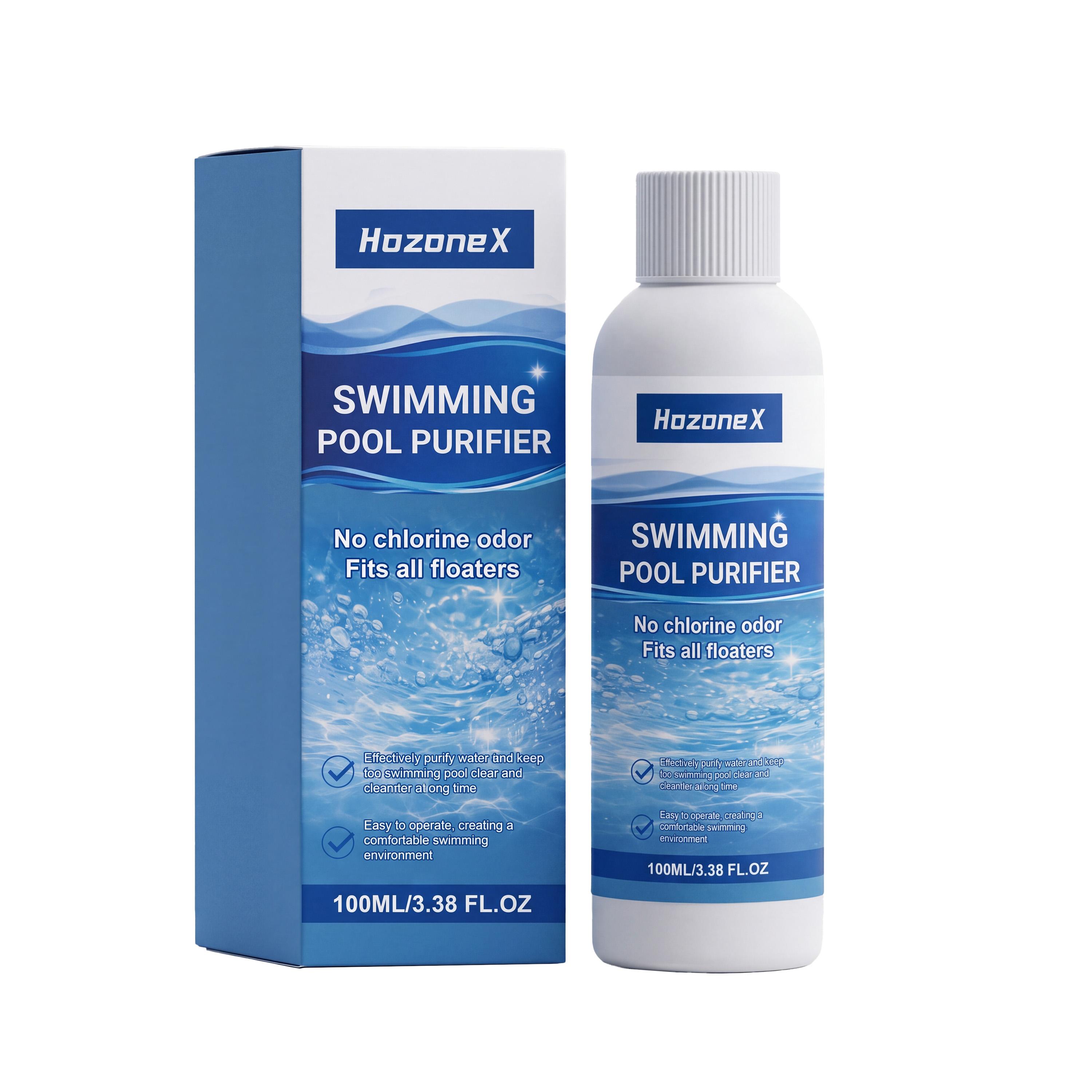 HozoneX Pool Clarifying Liquid: Daily Pool Dirt Cleaning, Water Quality Clarification and Care, Convenient and Odorless