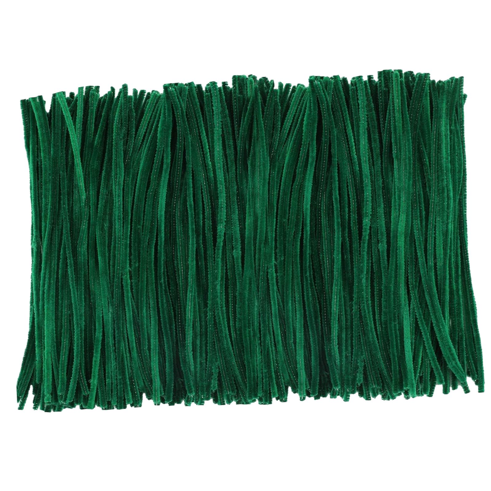 

100 шт. плюшевых стеблей из синели 6 мм x 12 дюймов, гибкие ершики для труб, развивающие игрушки для детей, художественные проекты, украшения, поделки своими руками зелёный