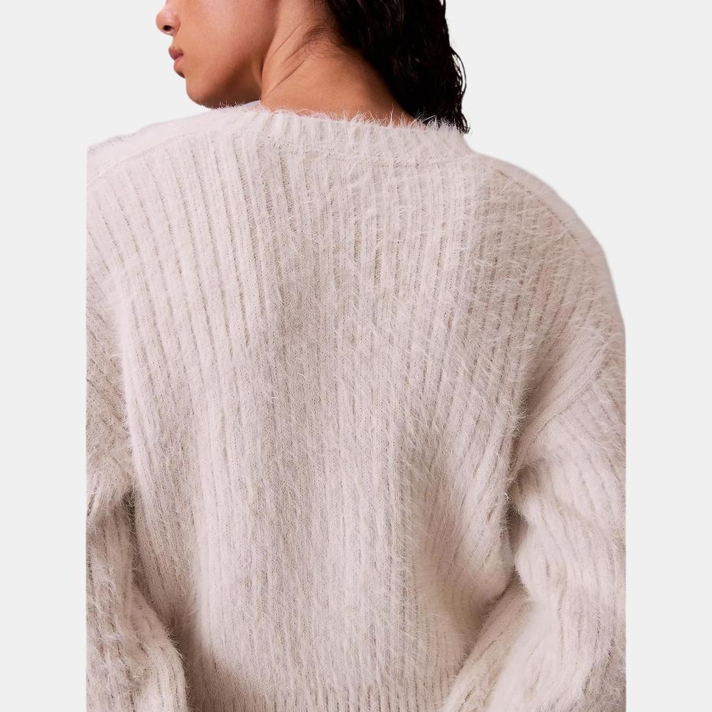 Calvin Klein Casual Soft Short Loose V-Neck Long Sleeve Knit Sweater Women tops 47D388G-67U