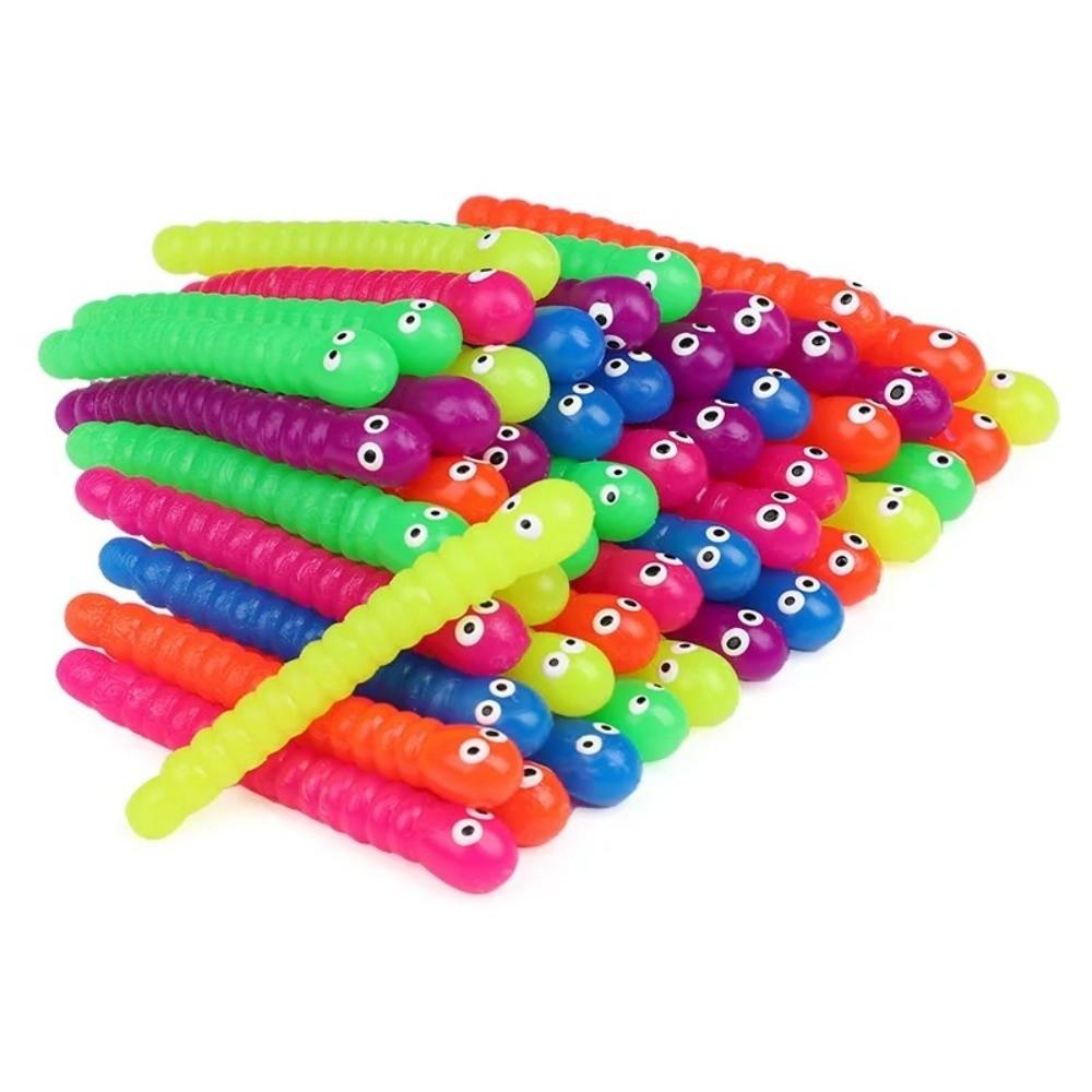 5/12Pcs Soft Caterpillars Stretch String Anti Stress Release Decompression Toy New Squeeze Toy  Kids