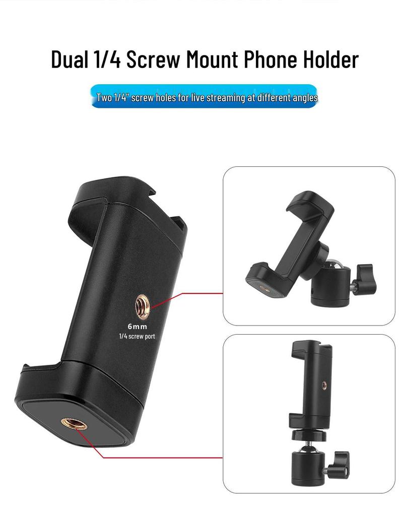 Adjustable Desktop Gimbal Boom Arm Stand for Dual Phone Live Streaming