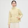 European lightweight down jacket for women, short new winter petite fashion stand-collar white duck down mini jacket