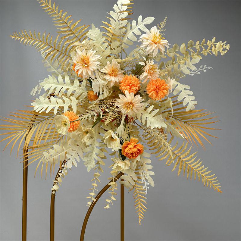 Wedding Floristry: Simulated Flower Scene Arrangement with Seven Optional Colors for T-Stage and Aisle Decoration