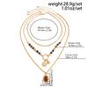 Maillard Style Tiger Eye Stone Pendant Y-shaped Thin Chain Sweater Necklace Women's Fashion Adjustable Rope Chain Daily Jewelry