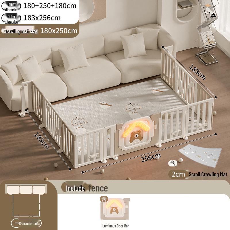 Three-Sided Baby Sofa Rail and Crawling Mat for Indoor Play