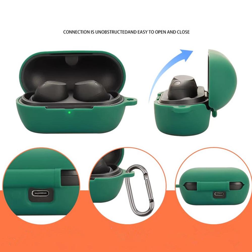 ל-Sony WF-C710N כיסוי סיליקון לאוזניות אלחוטיות כיסוי מגן עם אבזם למניעת אובדן