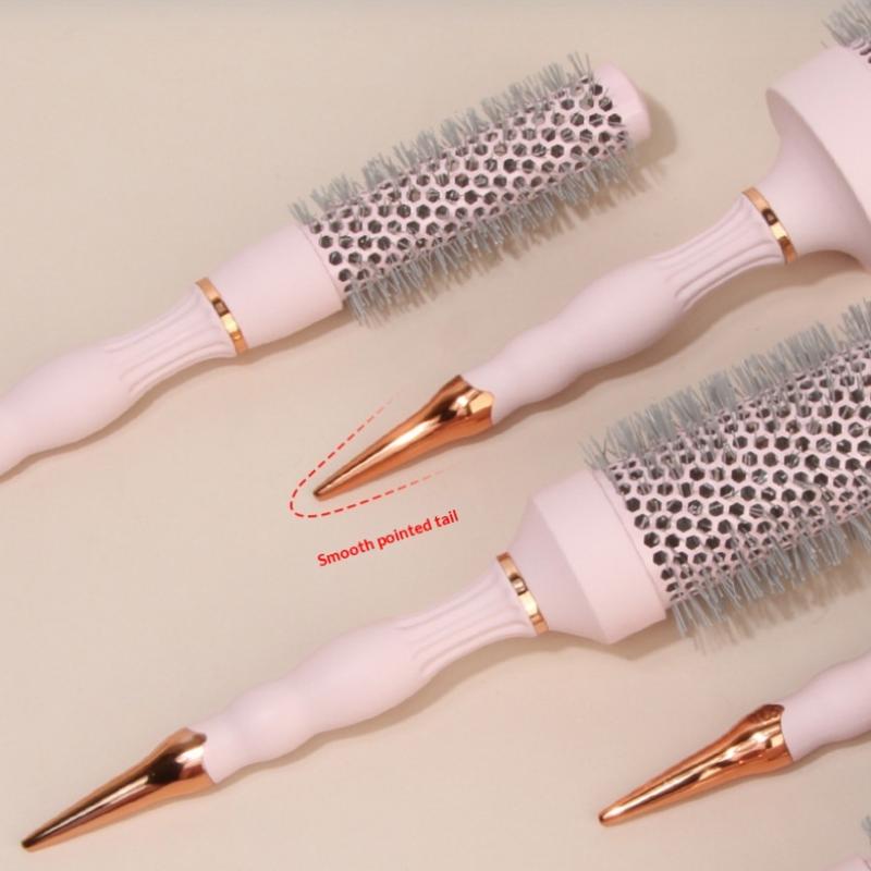 Barber Professional Round Blow Dry Brush, Professional Aluminum Tube Curly Hair  Cylinder Comb For Curly Hair Styling