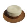 Japanese Retro Small Brim White Khaki Flat Top Top Hat Women'S Summer Sunshade Vacation Beach Sun Straw Hat