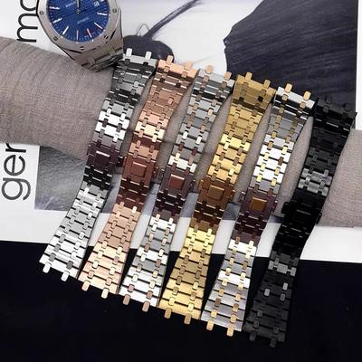 Uhrenarmbänder 21mm 26mm Herren Damen Voll-Edelstahl Armband Für AP ROYAL OAK 15400 26331 15500 Uhrenarmband Faltschließe