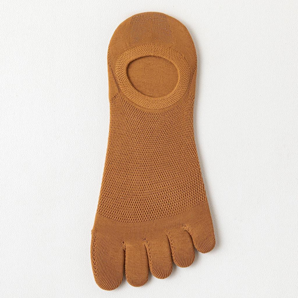 Women's Antibacterial Breathable Cotton Toe Socks - Low-Cut Invisible Boat Style