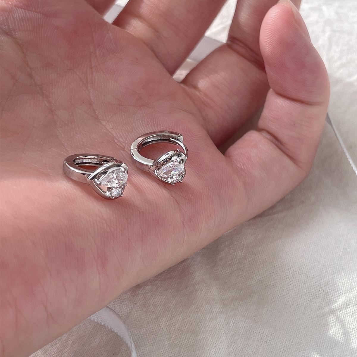 

925 Серебряные серьги-игл Love, женские легкие, роскошные, нишевые, высококачественные серьги из циркония, изысканные, универсальные, модные серьги с пряжками 925 silver needle