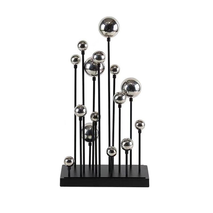 

Metal Handicrafts Golden Balloon Geometric Abstract Sculpture Golden Ball Decorative Figurines Home Decoration Accessories