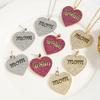 European and American Mother's Day Diamond-set Love Earrings Necklace Set Fashion Personality MOM Earrings Women's Simple Daily