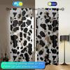 2pcs Cow Texture Printed Curtain for Home Decor - Rod Pocket Window Treatment for Bedroom,Office, Kitchen,Living Room, and Study
