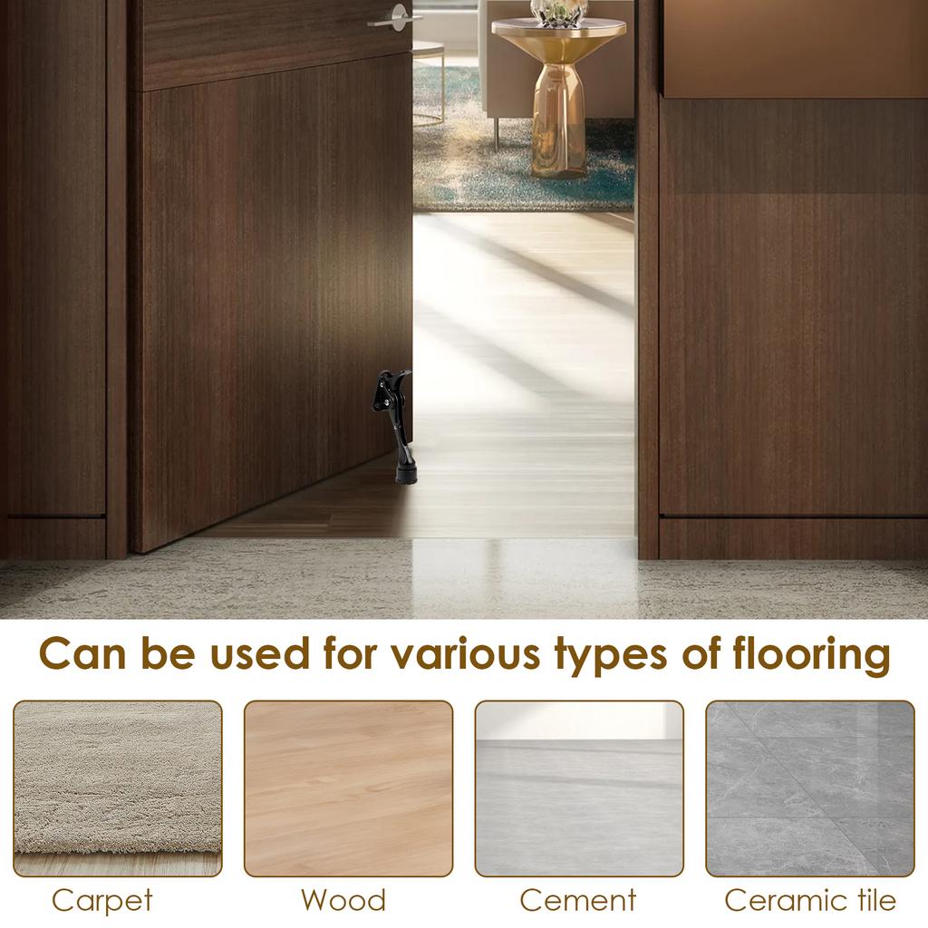 1/2Pcs Zinc Alloy Kickdown Door Stopper 5inch One Touch Adjustable Height Kick Down Doorstop Heavy Duty for The Bottom of Door