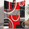 Geometric Half Circle Flannel Throw Blanket Modern Block Line Art Print Soft Warm Blanket Minimalist Sofa Bed Office Decor