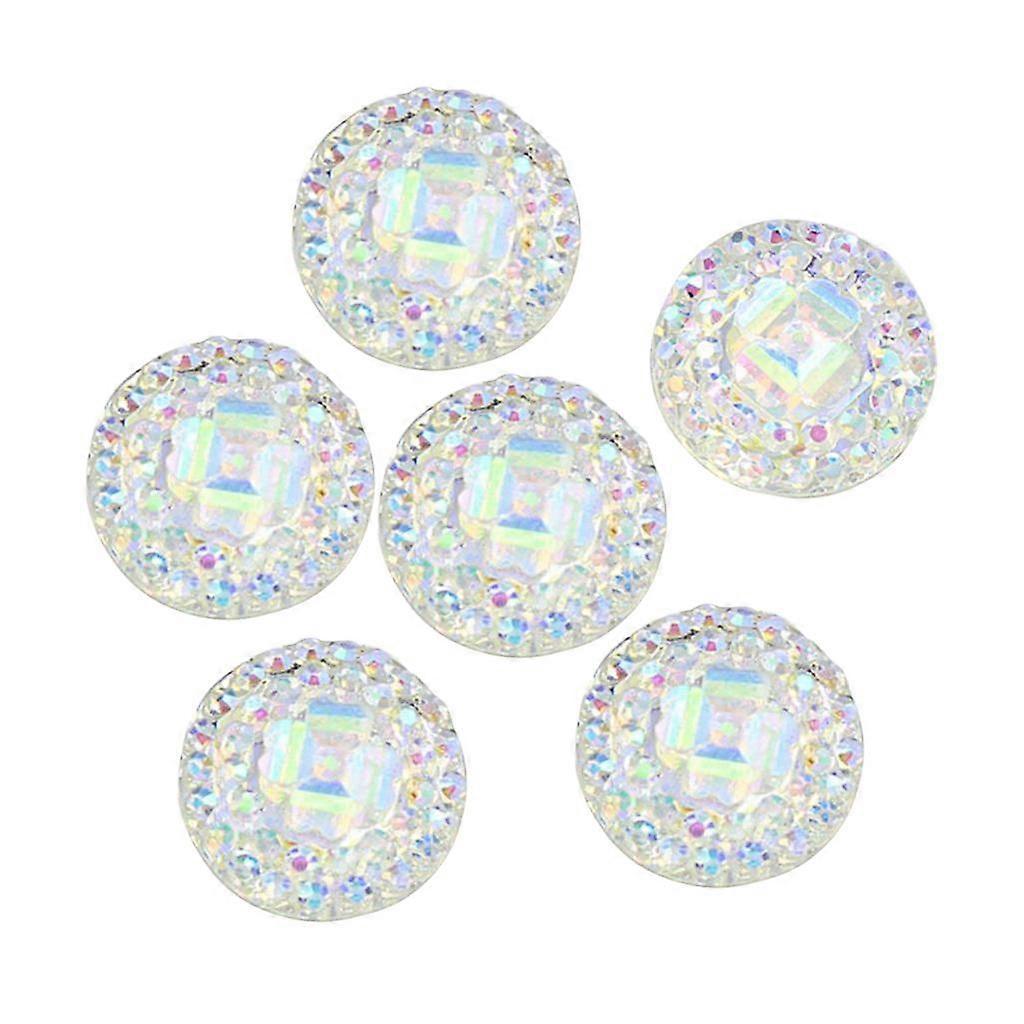 4x 50pcs 12mm Resin Round Cabochon Rhinestone Flatback Embellishments White