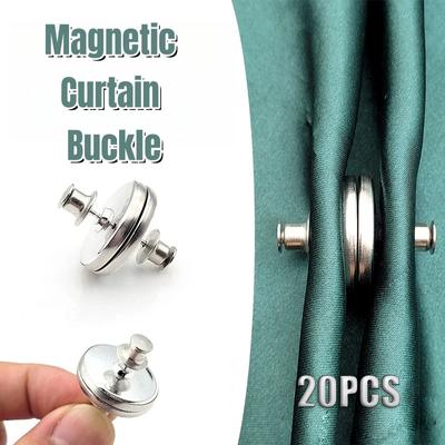 20 Pairs of Curtain Magnet Ties with Back Nails 20MM Curtain Magnet Closure Prevent Light Strong Alloy Bathroom Magnet Holdback