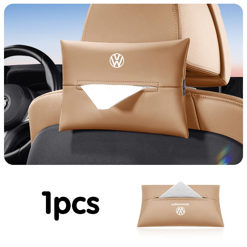 For VOLKSWAGEN VW Car Leather Inner Tissue Box Seat Back Storge Bag For Volkswagen VW GOLF 4 5 6 7 8 MK4 MK5 MK6 MK7 MK8 POLO 6R