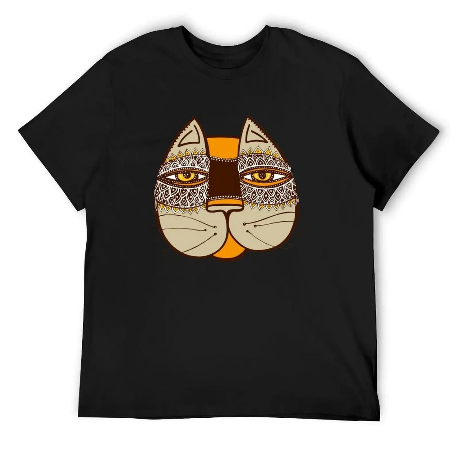 cat tribal face color T-Shirt sports fans clothes valentines boutique clothes mens t shirts S