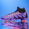Men's High-top Football Boots Large Size Long Nails Leather Boys Soccer Shoes Nailing Anti -slip Football Boots