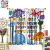 Abc Classroom Curtains Kids Curtains Colorful Cartoon Dinosaur Alphabet Learning Boys Girls Window Treatments Toddler Bedroom