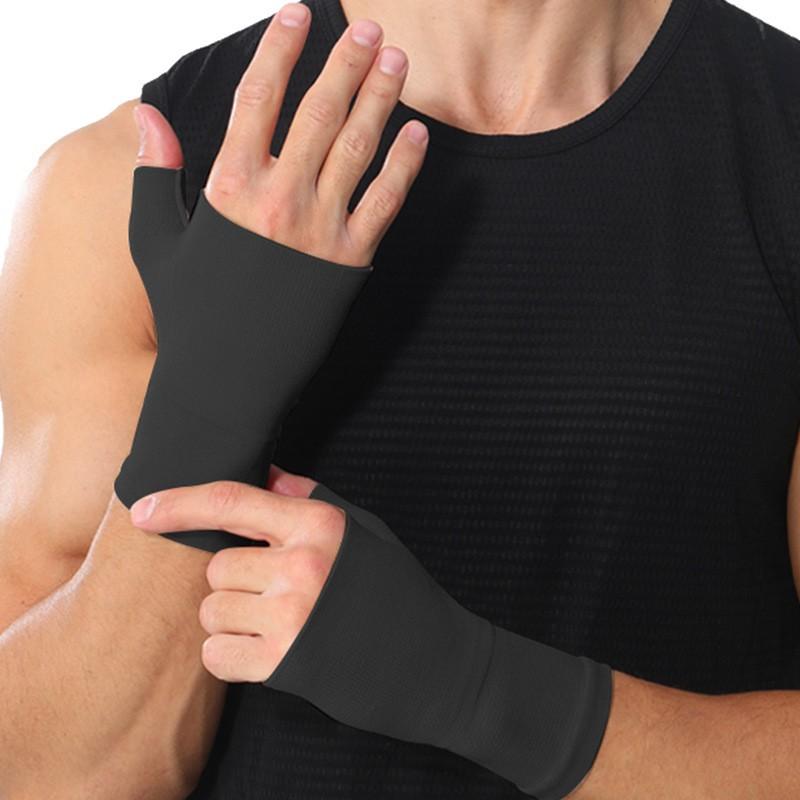 

Compression Palm Guard Thumb Wrist Support Riding Tennis Gloves Anti Sprain Cover for Mouse Hand Tendon Sheath S size, one pair