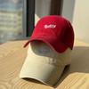 Korean-style soft-top casual baseball cap for women, simple letter-print curved brim hat, street fashion trendy accessory, sun protection