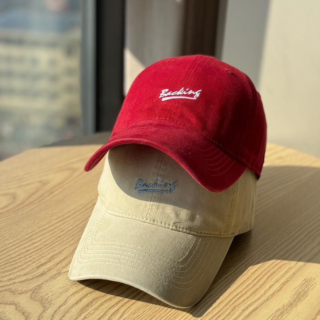 Korean-style soft-top casual baseball cap for women, simple letter-print curved brim hat, street fashion trendy accessory, sun protection