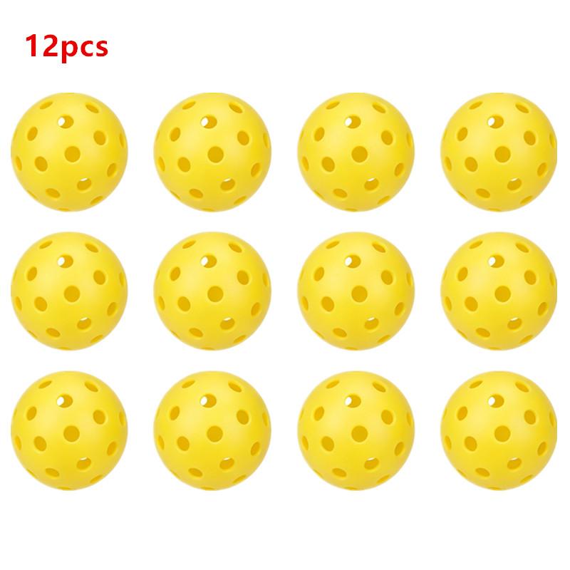 Pickleball Bälle 12/6 Stück Mehrfarbig 74mm 40 Löcher Hohe Elastizität Langlebig für Feiertagsgeschenke Lässige Sportveranstaltungen