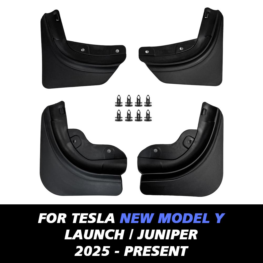 Mud Flaps For Tesla New Model Y Juniper 2025 2026 No Drilling/Tape Splash Guards Fenders Mudguards Mudflaps Travel Accessories